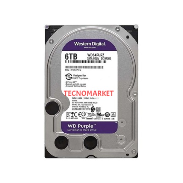 WD 6TB PURPLE WD64PURZ 256MB 5700RPM SATA-3 GÜVENLİK DİSKİ WD 6TB PURPLE WD64PURZ 256MB 5700RPM SATA-3 GÜVENLİK DİSKİ