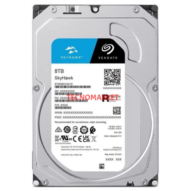 SEAGATE 3.5" 8TB SKYHAWK ST8000VX009 5400 RPM 256MB SATA-3 Güvenlik Diski