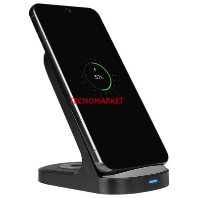 S-LINK SL-CW05 Mobil Telefon Uyumlu 15W LED Logo PRM Siyah Kablosuz Şarj Cihazı