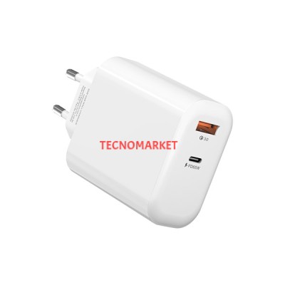S-LINK SL-EC69 GAN PD 65W / QC 18W Type USB-C +USB A Hızlı Beyaz EV/NOTEBOOK Şarj Adaptör
