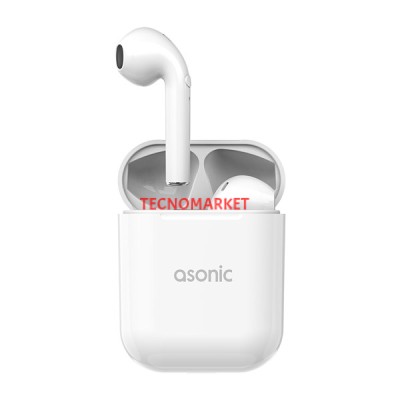 Asonic AS-TWS130 PRM Beyaz Mobil Telefon Uyumlu Bluetooth TWS AirPods Mikrofonlu Kulaklık