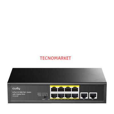 CUDY 8port 80w FULL PoE FS1010P 10/100 2x UPLINK Yönetilemez Switch