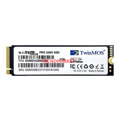 TWINMOS 2TB NVMe2TB2280AP 3500- 3080MB/s M2 PCIe NVMe Gen3 Disk