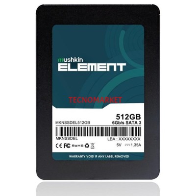 MUSHKIN 500GB ELEMENT MKNSSDEL512GB 500- 450MB/s SSD SATA-3 Disk
