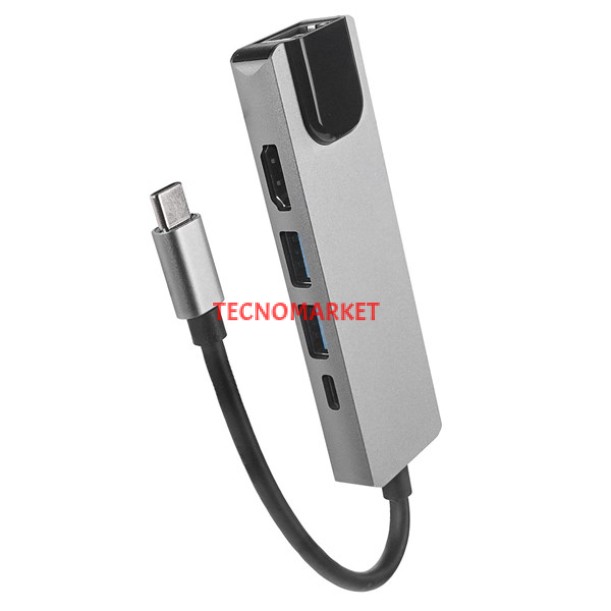 HYTECH HY-USBC80 4K@30Hz Gri Metal 2xUSB3.0 1xHDMI, 1xPD Gigabit Type C Adaptör HYTECH HY-USBC80 4K@30Hz Gri Metal 2xUSB3.0 1xHDMI, 1xPD Gigabit Type C Adaptör