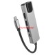 HYTECH HY-USBC80 4K@30Hz Gri Metal 2xUSB3.0 1xHDMI, 1xPD Gigabit Type C Adaptör HYTECH HY-USBC80 4K@30Hz Gri Metal 2xUSB3.0 1xHDMI, 1xPD Gigabit Type C Adaptör