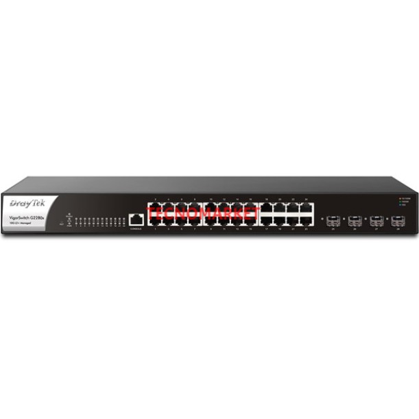 DRAYTEK 24port VigorSwitch G2280x GIGABIT 4X-10GbE SFP+ Yönetilebilir Switch DRAYTEK 24port VigorSwitch G2280x GIGABIT 4X-10GbE SFP+ Yönetilebilir Switch
