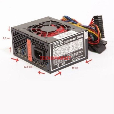 EVEREST 200W EPSM02 8cm Fanlı Micro Power Supply