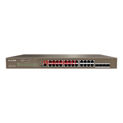 IP-COM 24port IP-G5328P-24-410W Gigabit 4-SFP 410W Full PoE Layer 3 Yönetilebilir Rack Mount Swıtch