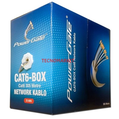 POWERGATE CAT6 Utp 23AWG Gri 305m Kablo CAT6-BOX-GY