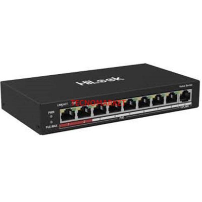 HILOOK 8port+2UPLINK 60w FULL PoE NS-0109P-60(B) 10/100 Yönetilemez Switch Long Range 250Metre