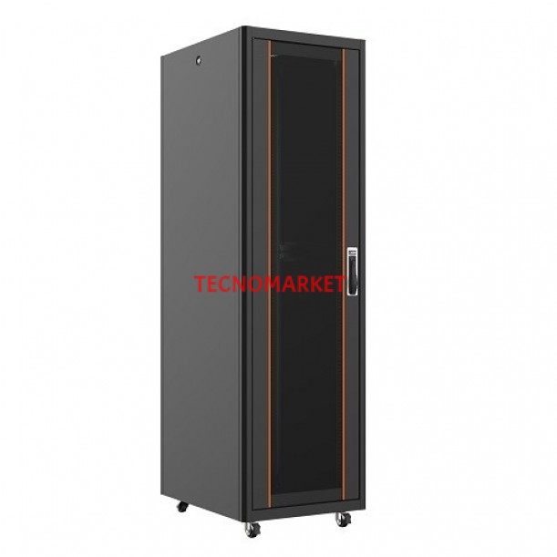 AGER 26U 600x800mm Dikili Tip Siyah Kabinet Agena AG-AN26U6080S1 Cam Kapak