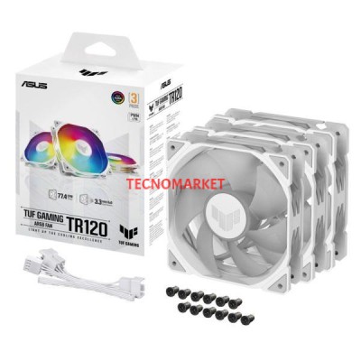 ASUS TUF TR120 ARGB 120mm Beyaz Kasa Fanı 3-lü paket