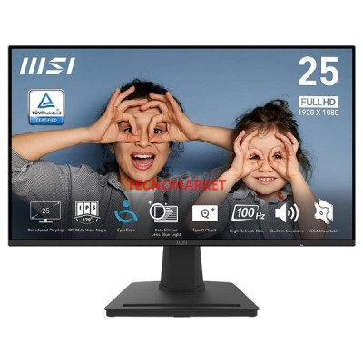 MSI 24.5" FLAT IPS PRO MP252 1MS 100HZ HDMI-DP EV OFİS MONİTÖRÜ 1920X1080
