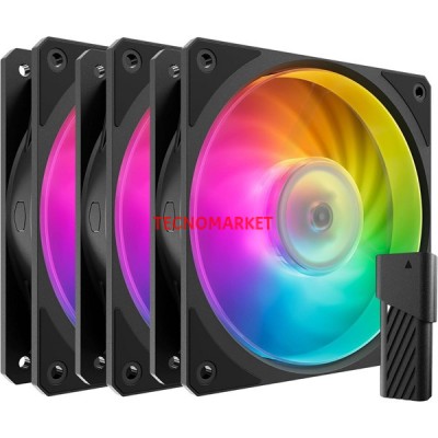 COOLERMASTER MOBIUS 120P MFZ-M2DN-243P2-R1 120mm ARGB Kasa Fan Kiti  ARGB Kontrol Üniteli 3-lü paket