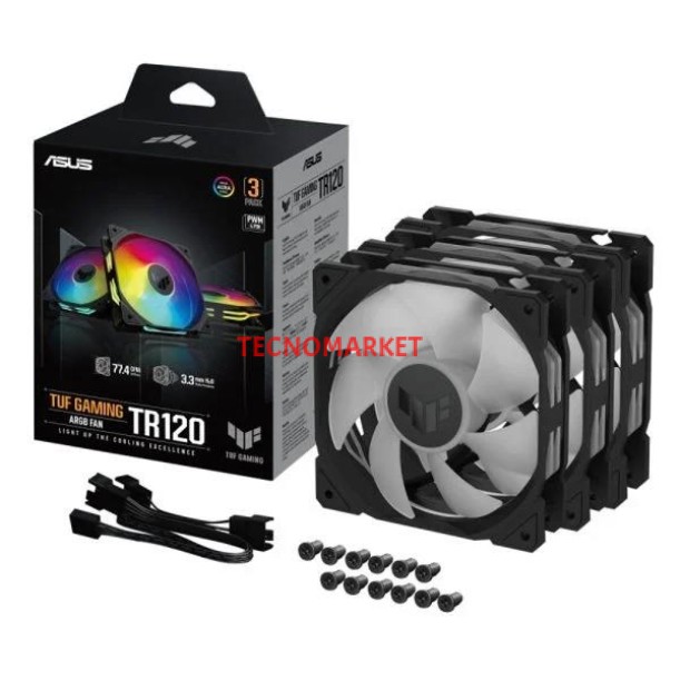 ASUS TUF TR120 ARGB 120mm Siyah Kasa Fanı 3-lü paket ASUS TUF TR120 ARGB 120mm Siyah Kasa Fanı 3-lü paket