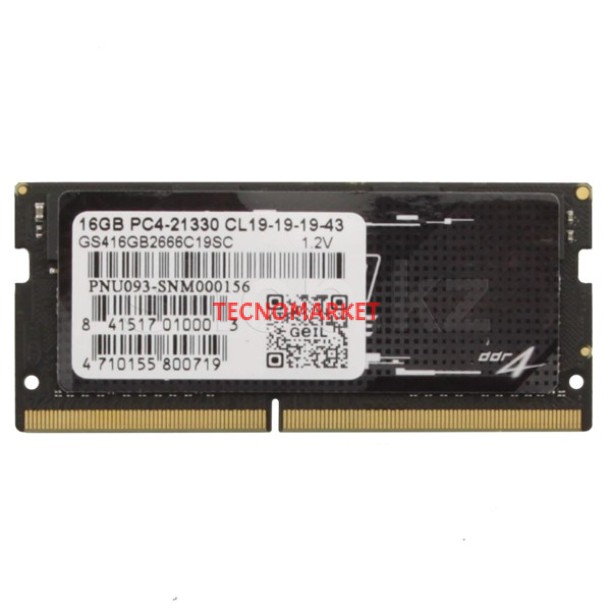 GEIL 16GB DDR4 2666MHZ CL19 NOTEBOOK RAM GS416GB2666C19SC GEIL 16GB DDR4 2666MHZ CL19 NOTEBOOK RAM GS416GB2666C19SC