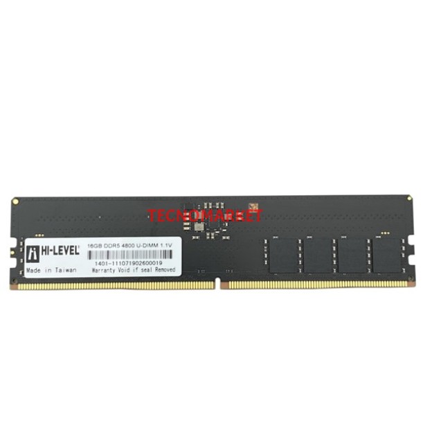 HI-LEVEL 16GB DDR5 4800MHZ CL40 PC RAM VALUE HLV-PC38400D5-16G HI-LEVEL 16GB DDR5 4800MHZ CL40 PC RAM VALUE HLV-PC38400D5-16G