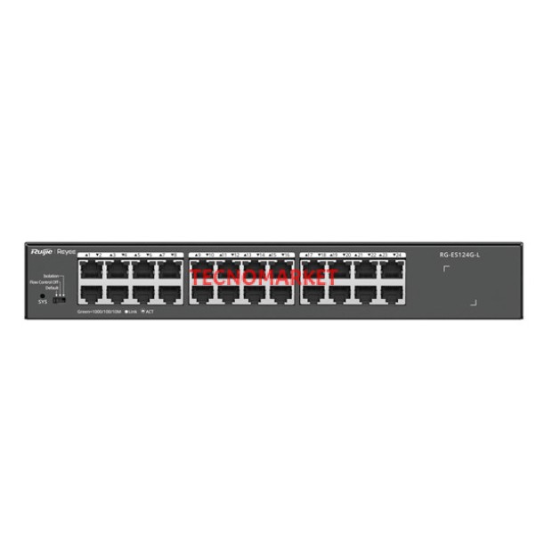 RUIJIE 24port REYEE RG-ES124G-L GIGABIT Yönetilemez Switch Çelik Kasa RUIJIE 24port REYEE RG-ES124G-L GIGABIT Yönetilemez Switch Çelik Kasa