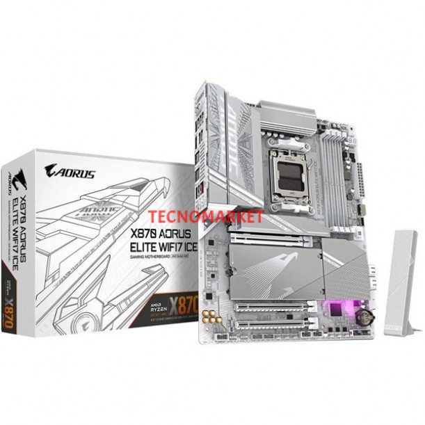 GIGABYTE X870 AORUS ELITE WIFI-7 ICE DDR5 HDMI DP PCIe 16X v5.0 AM5 ATX