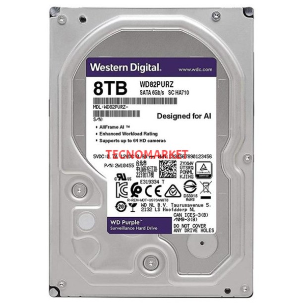 WD 3.5" 8TB PURPLE WD84PURZ 5400 RPM 128MB SATA-3 Güvenlik Diski WD 3.5" 8TB PURPLE WD84PURZ 5400 RPM 128MB SATA-3 Güvenlik Diski