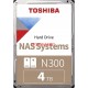 TOSHIBA 4TB N300 MN10ADA400ES 7200RPM 512MB SATA-3 NAS DİSKİ TOSHIBA 4TB N300 MN10ADA400ES 7200RPM 512MB SATA-3 NAS DİSKİ