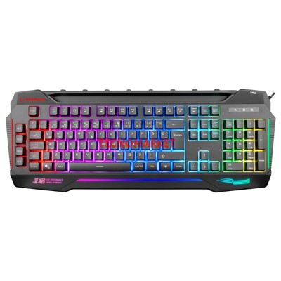 Rampage KB-R63 STAGE Siyah 4 Makro Fonksiyon Sese Duyarlı Işıklı Rainbow Q USB  Ses Mik Çıkışlı Oyuncu Klavyesi