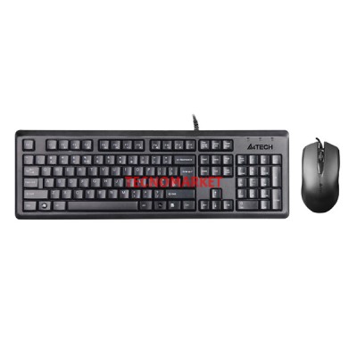 A4 TECH KR-9276 USB Q Trk Optic Mouse Suya Dayanıklı Siyah Multimedya Klavye - Mouse Set