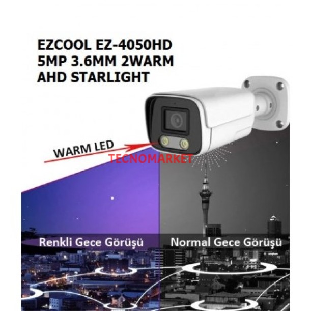 EZCOOL 5MP EZ-4050HD 3.6MM 40metre STARLIGT BULLET AHD KAMERA EZCOOL 5MP EZ-4050HD 3.6MM 40metre STARLIGT BULLET AHD KAMERA