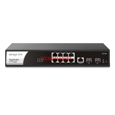 DRAYTEK 8port VigorSwitch G2100 GIGABIT 2-SFP Yönetilebilir Switch