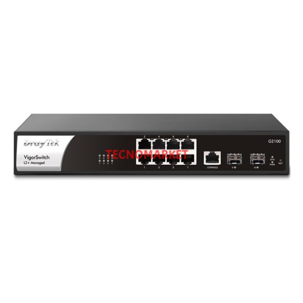 DRAYTEK 8port VigorSwitch G2100 GIGABIT 2-SFP Yönetilebilir Switch