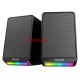MIKADO  MD-178 2.0 3W*2 Siyah RGB Aydınlatmalı USB + 3.5mm USB 5V Speaker Hoparlör