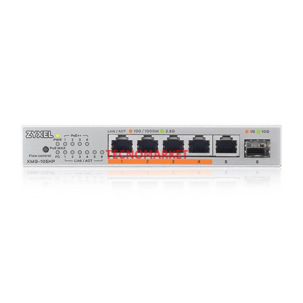 ZYXEL 5port XMG-105HP 2.5-GIGABIT 1-SFP 70W POE YÖNETİLEMEZ SWITCH ZYXEL 5port XMG-105HP 2.5-GIGABIT 1-SFP 70W POE YÖNETİLEMEZ SWITCH