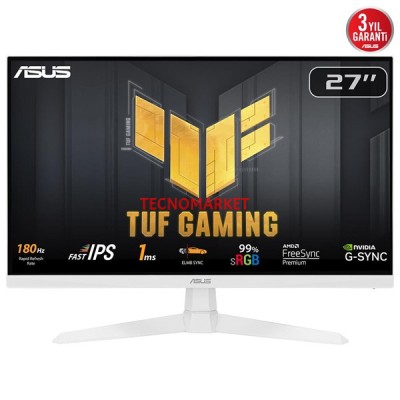 ASUS 27" IPS TUF GAMING VG279Q3A-W 1MS 180Hz HDMI-DP Gaming Monitör (1920 X 1080) Beyaz