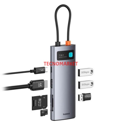 BASEUS STARJOY GRI 7IN1 MULTIFONKSIYONEL HUB ADAPTÖR B00030708811-00