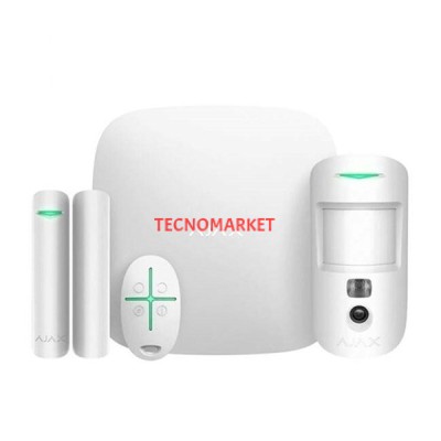 AJAX Starter Hub Kit Cam Kablosuz Alarm Seti Keypad Yok Beyaz