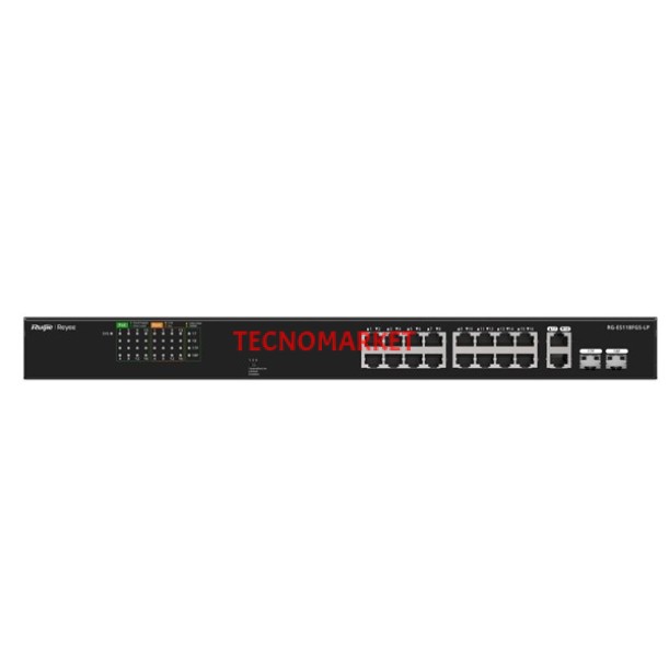 RUIJIE REYEE 16port RG-ES118FGS-LP 10/100 2-UPLINK 2-SFP 120W YÖNETİLEMEZ POE SWITCH RUIJIE REYEE 16port RG-ES118FGS-LP 10/100 2-UPLINK 2-SFP 120W YÖNETİLEMEZ POE SWITCH