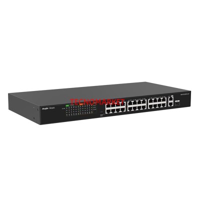 RUIJIE REYEE 24port RG-ES126FGS-LP 10/100 2-UPLINK 1-SFP 180W YÖNETİLEMEZ POE SWITCH