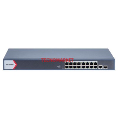HIKVISION 16port 130w FULL PoE DS-3E1518P-EI/M GIGABIT 1X-UPLINK,1XSFP Yönetilemez Switch Rack Mount