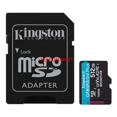 KINGSTON 512GB  CANVASGO+ SDCG4/512GB MICRO-SD HAFIZA KARTI