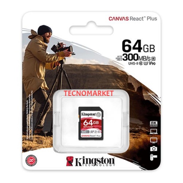 KINGSTON SD 64GB CANVAS REACT PLUS SDR2/64GB Hafıza Kartı KINGSTON SD 64GB CANVAS REACT PLUS SDR2/64GB Hafıza Kartı