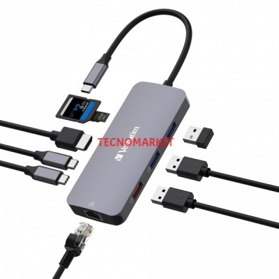 VERBATIM CMH-09 USB-C Pro 9 Bağlantı Noktalı Dock