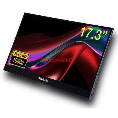 VERBATIM 17.3" IPS DOKUNMATIK PMT-17 6MS HDMI USBC TAŞINABİLİR MONİTÖR 1920X1080