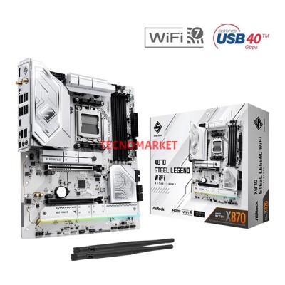 ASROCK X870 STEEL LEGEND WIFI7 RGB DDR5 HDMI-DP TYPEC PCIE 5.0 AM5 ATX