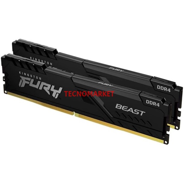 KINGSTON 32GB (2X 16GB) DDR4 3200MHZ CL16 DUAL KIT PC RAM FURY BEAST KF432C16BBK2/32 KINGSTON 32GB (2X 16GB) DDR4 3200MHZ CL16 DUAL KIT PC RAM FURY BEAST KF432C16BBK2/32