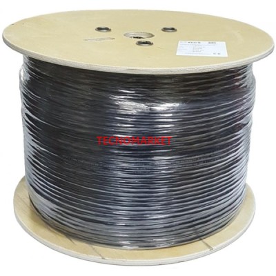 AGER CAT6 Utp 23AWG Siyah 500m Makara Saf Bakır Outdoor Kablo 0.55mm AC-600-5-OD