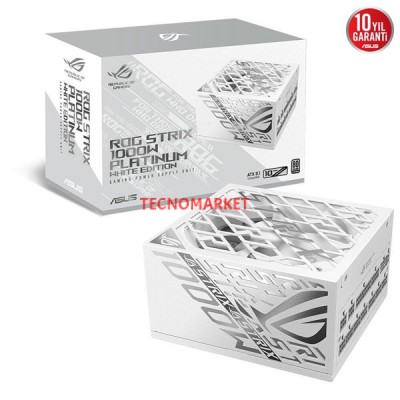ASUS 1000W 80+ PLATINUM ROG STRIX 1000P WHITE PCIE 5.0 TAM MODÜLER POWER SUPPLY BEYAZ