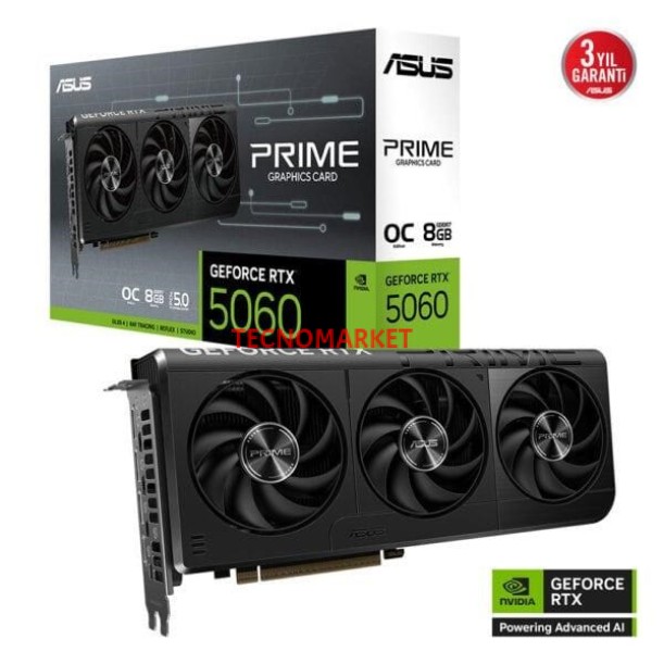 ASUS 8GB PRIME RTX5060-O8G GDDR7 128bit HDMI DP PCIe 5.0 ASUS 8GB PRIME RTX5060-O8G GDDR7 128bit HDMI DP PCIe 5.0