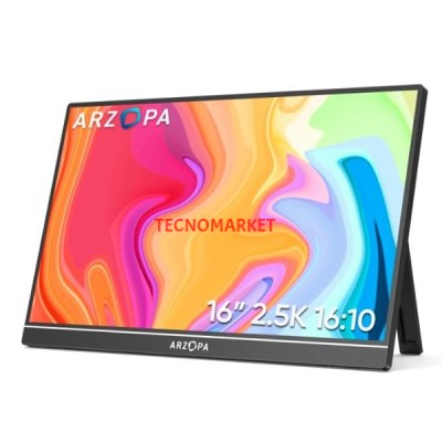 ARZOPA 16" IPS Z1RC 60Hz USB-C/mHDMI Multimedya Taşınabilir Monitör (2560 X 1600)