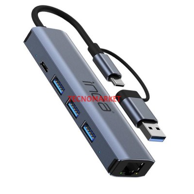 INCA IUTP-5T Gigabit USB Çoklayıcı USB 3.0,TYPEC Ethernet